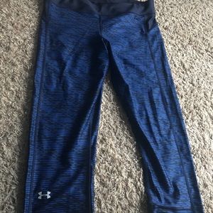 Blue and black UnderArmour Capri pants